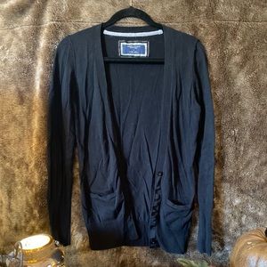 American Eagle Black Cardigan with Buttons